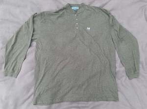 Vintage Big Dogs Long Sleeve Terry Cloth Henley Sweatshirt Green Men’s 3XL